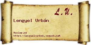 Lengyel Urbán névjegykártya